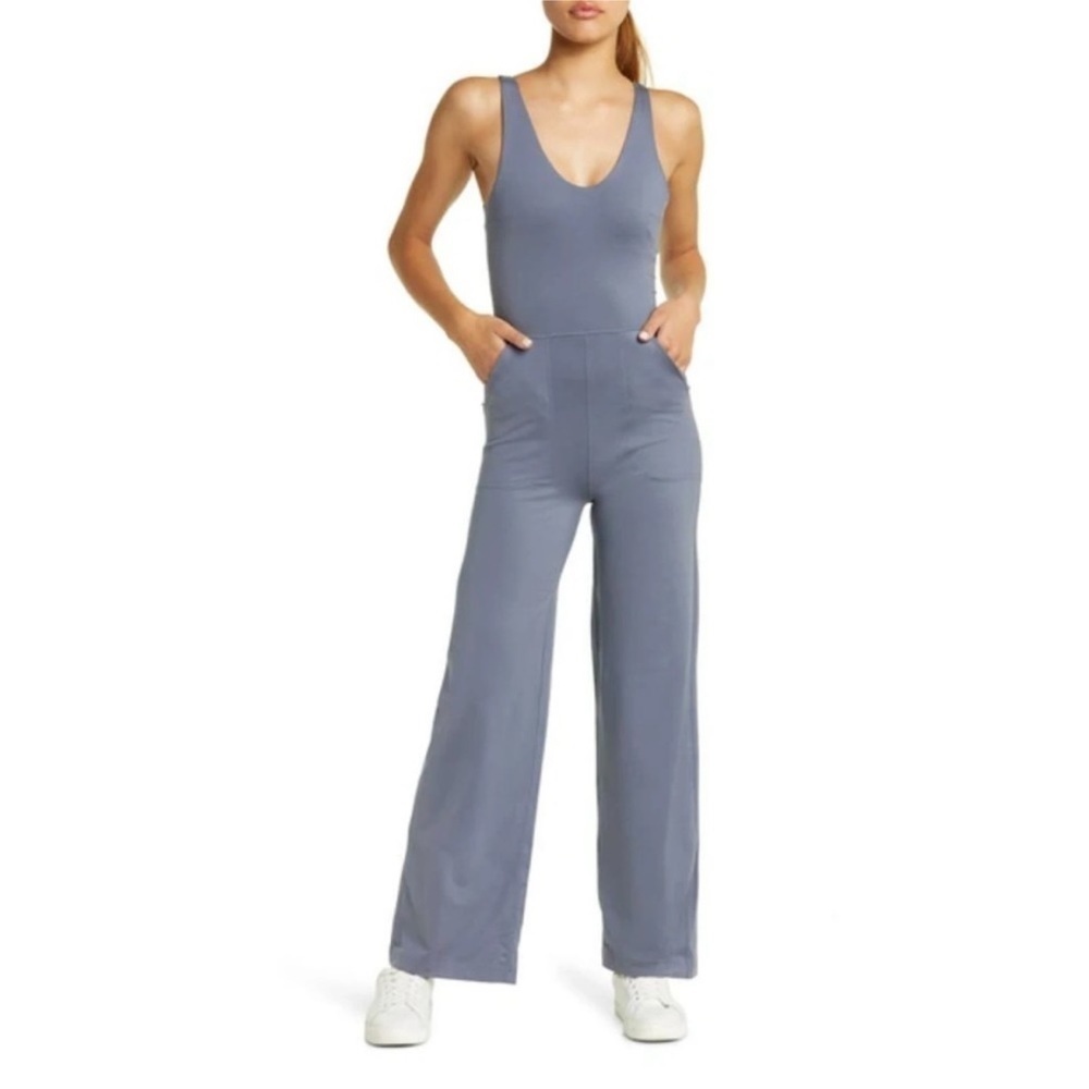 Z By Zella Blue Sleeveless Jumpsuit sz L